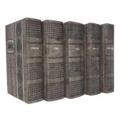 Artscroll Hebrew English Machzorim: 5 Volume Pocket Slipcased Set - Ashkenaz - Graystone Faux Leather