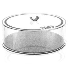 U Collection- Round Matzah Box- Silver