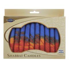 Safed Shabbat Candle - 12 Pack - Harmony Red/Blue