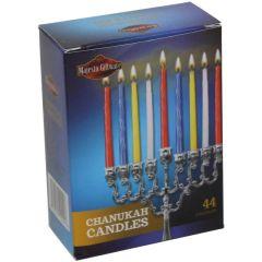 Chanukah Candles - 44 Pack - Multi Color - 4"