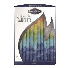Chanukah Candles - Executive Collection - 45 Pack  - Blue/Yellow/Orange - 6"