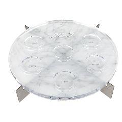 Seder Plate - MetaLucite Marble & Silver