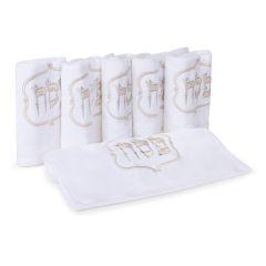 Silver & Gold Embroidered Hebrew Pesach Towel