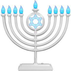 LED Electric Chanukah Menorah with Remote - White
