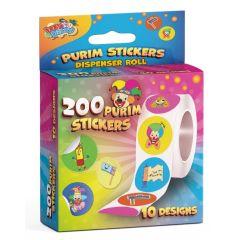 Purim Stickers Dispenser Roll - 200 Stickers
