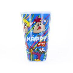 Purim Plastic Cup with Clowns and Hamentashen