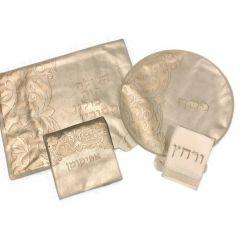 4 Piece Pesach Set Leather Look Laser Engraved