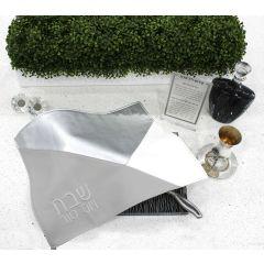 Diagonal Challah Cover - Silver/Dark Gray/White