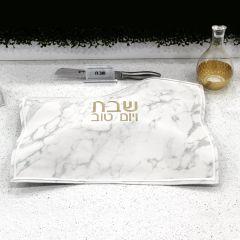 PU Leather Challah Cover - Marble & Gold