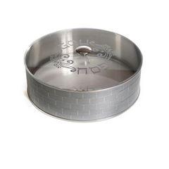 Silver Stainless Steel Round Matzah Box 16"