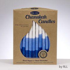 Pure Veg Wax Chanukah Candles Tricolor Blue & White