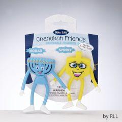 Bendable Chanukah Friends - Dreidel and Menorah Set