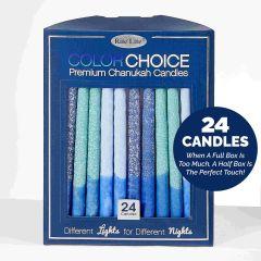 Color Choice 24-Pack Premium Chanukah Candles  - Frosted Blues