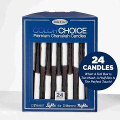 Color Choice 24-Pack Decor Candles, Two-Tone Black & White