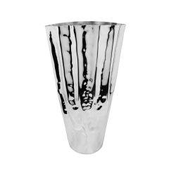 Stainless Steel Vase with Rippled Design