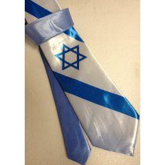 Israeli Flag Necktie - One Star of David (Dark Shade)