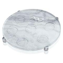 Agate Seder Plate - Silver