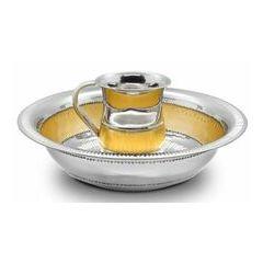 Stainless Steel Wash Cup and Bowl Set- Gold/Silver