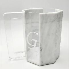Lucite and Marble Design Hexagon Washing Cup