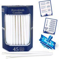Deluxe White Tapered Hanukkah Candles