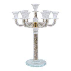 "Classic Style" 7 Branch Gold Filling Crystal Candelabra 16.5"H