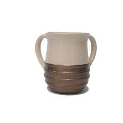 Tan & Bronze Polyresin Washing Cup