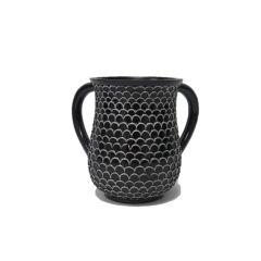 Black & Silver Scales Polyresin Washing Cup