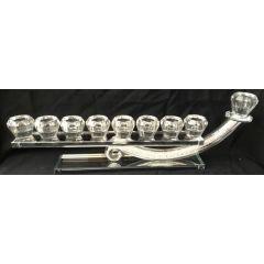 Crystal Menorah With Silver Stones #16145