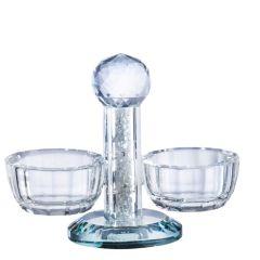Crystal Salt Shaker With Silver Stones #5
