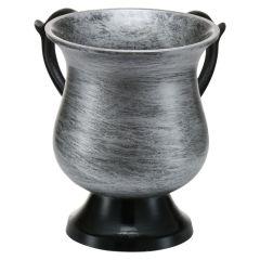 Aluminum Washing Cup Brushed Silver W Black Stem