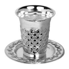 Kiddush Cup Set Silver Plated - Bubbles