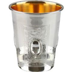 925 Silver Coated Kiddush Cup Floral