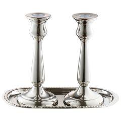 Candlestick Set With Tray - Alluminum