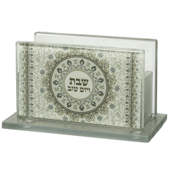 Glass Matchbox Holder 7.5 cm With Print- Candle Lighting