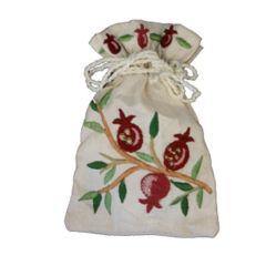 Embroidered Havdalah Spice Bag and Cloves - Pomegranates