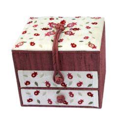 Embroidered Jewelry Box - Pomegranates