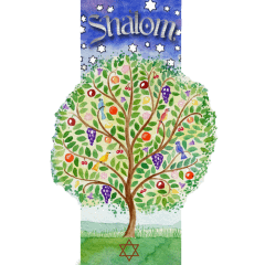 Caspi Acrylic Car Mezuzah - Shalom (Tree of Life)