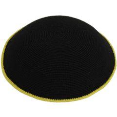 Knit Kippah Black/Yellow - 17cm
