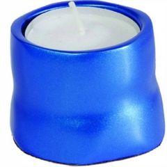 Anodized Aluminum Tea Light Single Candle Holder - Dark Blue - Yair Emanuel Collection