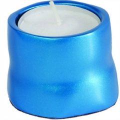 Anodized Aluminum Tea Light Single Candle Holder - Turquoise - Yair Emanuel Collection