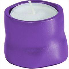Anodized Aluminum Tea Light Single Candle Holder - Purple - Yair Emanuel Collection