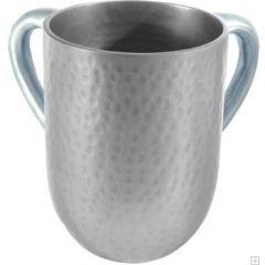 Aluminum Hammered Large Washing Cup - Silver
