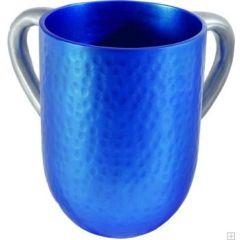 Aluminum Hammered Large Washing Cup -  Blue