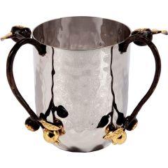 Hammered Washing Cup with Pomegranate Branches