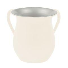 Textured Steel Washing Cup - White - Yair Emanuel Collection