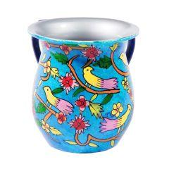 Emanuel Painted Aluminum Washing Cup - Birds - Yair Emanuel Collection