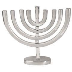 Anodized Aluminum Hanukkah Menorah - Silver