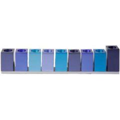 Anodized Aluminum Hanukkah Menorah Cubes- Blue