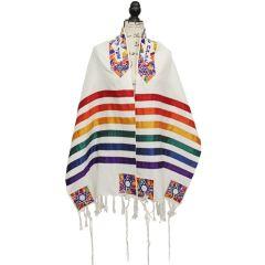 Cotton/Polyeseter Tallis - Yair Emanuel ("Joseph's Coat" Multicolor)