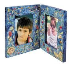 Wooden Painted Picture Frame (Double) - Peacock